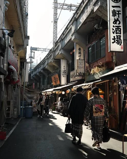 Ueno's lively under-the-tracks izakaya area in Tokyo
