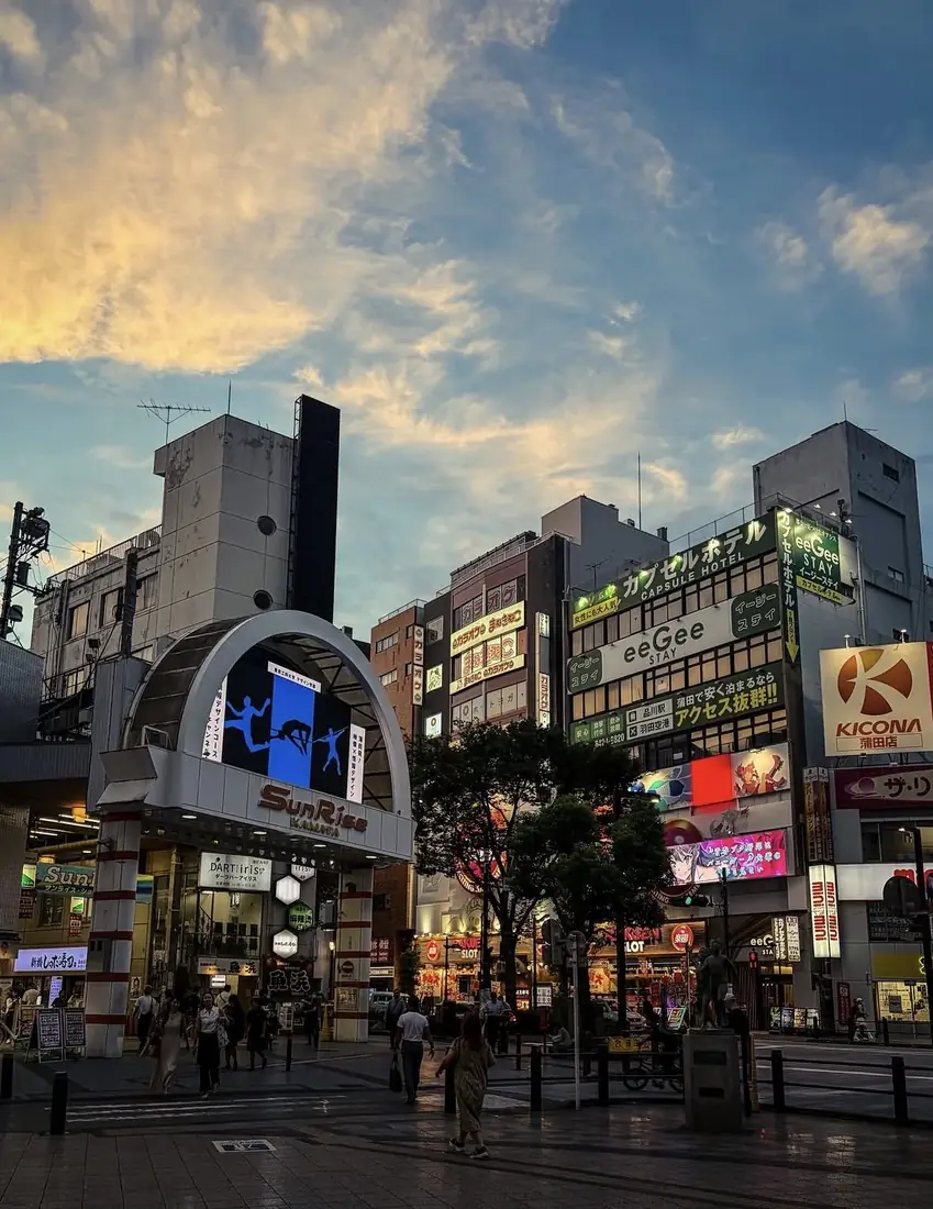 夕暮れのサンライズ蒲田商店街