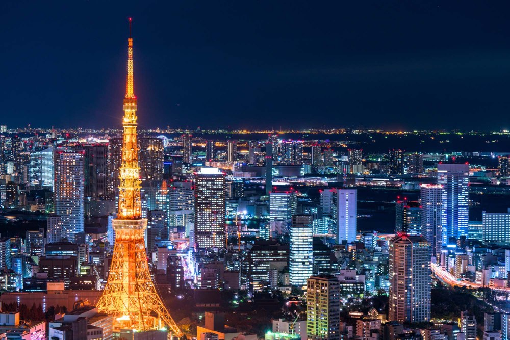 東京タワーと東京の夜景